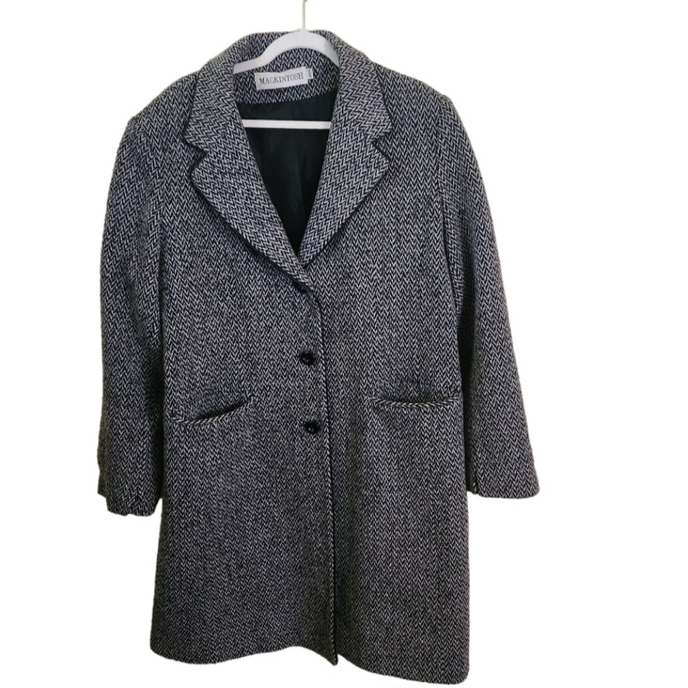 Mackintosh Wool Tweed Overcoat Size 16